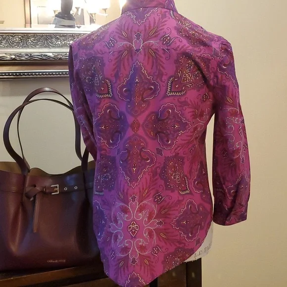 J Crew Re-Imagined Liberty Fabric Paisley Puff Sleeve Shirt - Picture 8 of 13